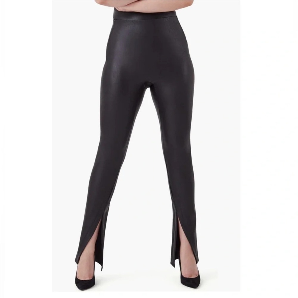 Spanx The Perfect Front Slit Legging Black Shaping Smoothing Ankle Slits SZ XL